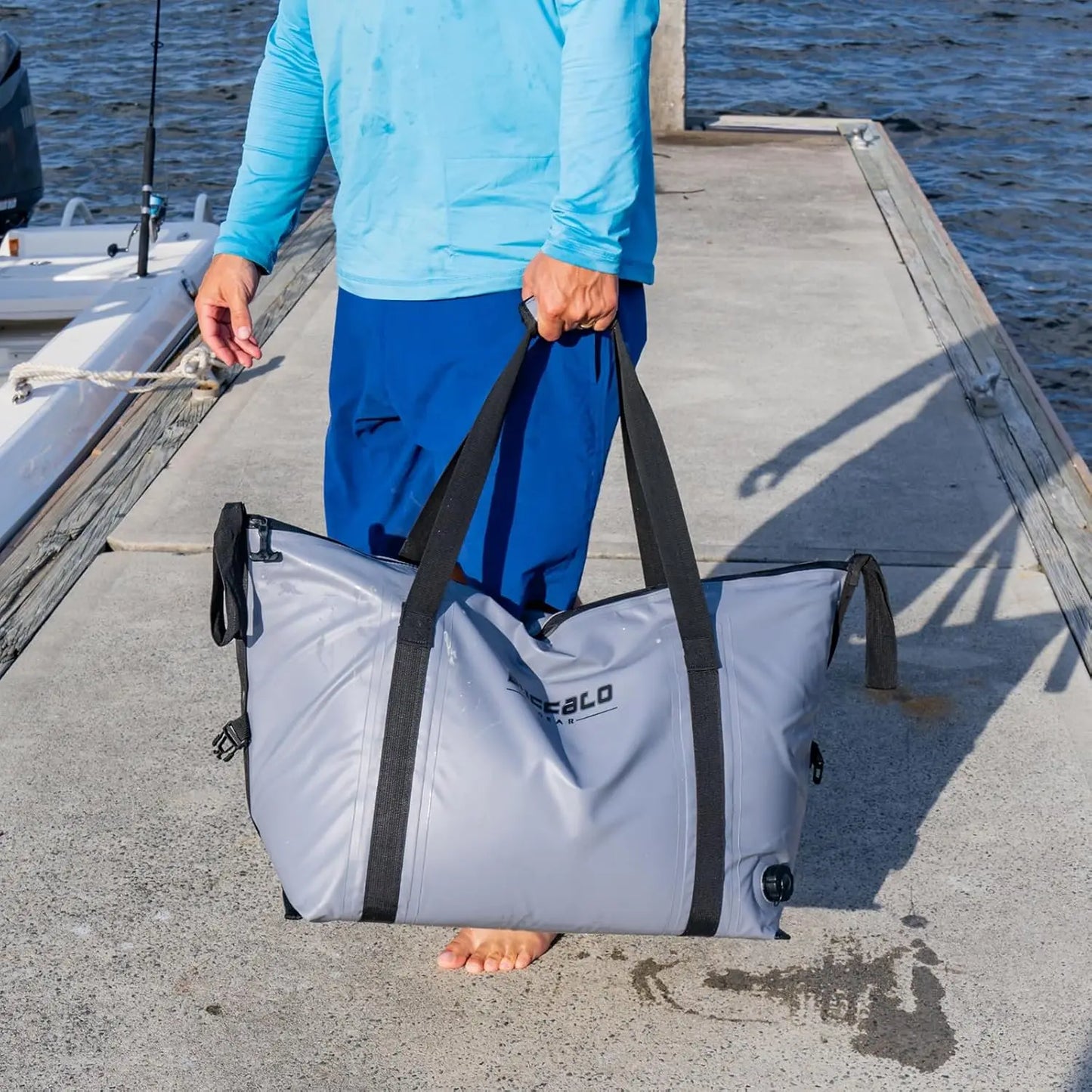 Insulated Fish Bag Cooler Flat Bottom-27.5QT 58QT Waterproof Fish Kill Bag,Fishing Bag Leakproof Fish Cooler