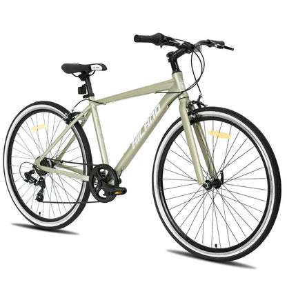 Hiland men's and women's hybrid bikes, Aluminum frame, 700C wheels, city commuter bike, Shimano drivetrain, 7-speed road bike