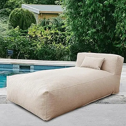 Outdoor Bean Bed Chair Sun Lounger, Outdoor Couch Sofa for Patio & Pool, Foam Filling Day Bed Furniture, Comfy Lazy Sofa for Out