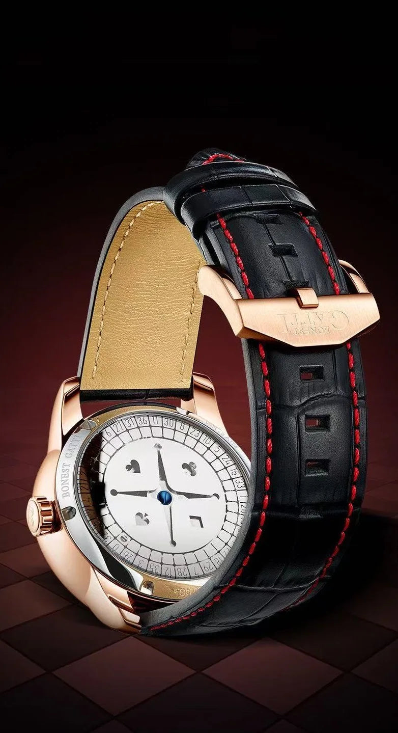 BONEST GATTI BONEST GATTI Rotating Dial Men's Watch Is An Automatic Mechanical Watch With A Rotating Dial