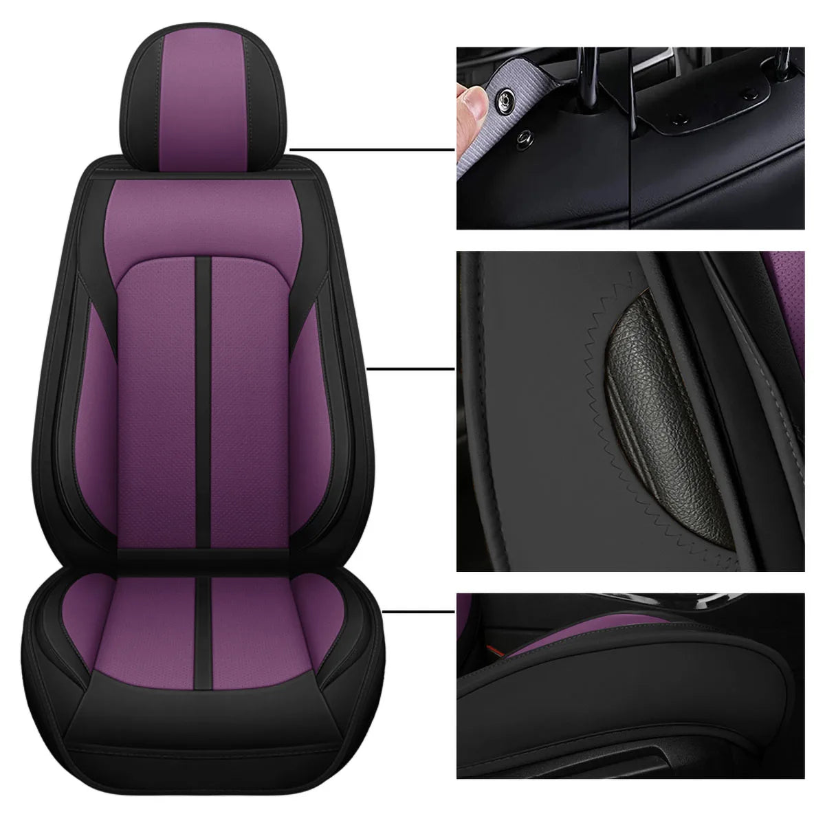 PU Leather Car Seat Covers Full Set,  Fit For Nissan Rogue, Sentra, Altima, Versa, Ariya, Kicks, Murano, Leaf, Maxima