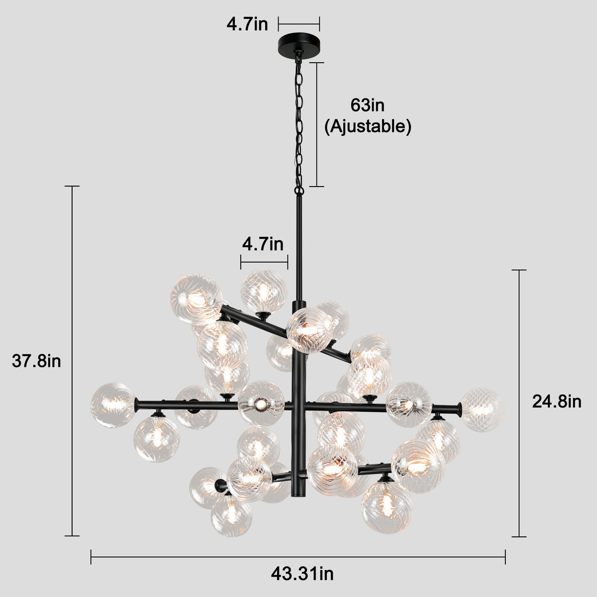 Modern Glass Ball Ceiling Chandelier Modern Chandelier Kitchen Indoor Lighting Chandelier Bedroom Dining Room Home Decor Pendant Lamp