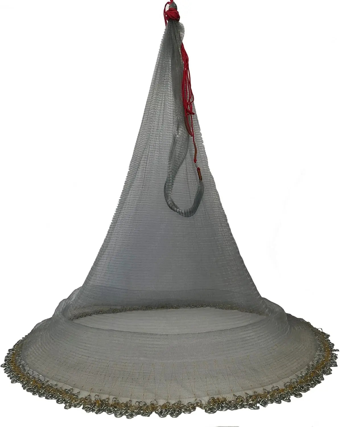 Heavy-Duty Saltwater Fishing Cast Net with Zinc Sinkers, 6ft/10ft Radius, 3/8" Mesh for Bait Trap