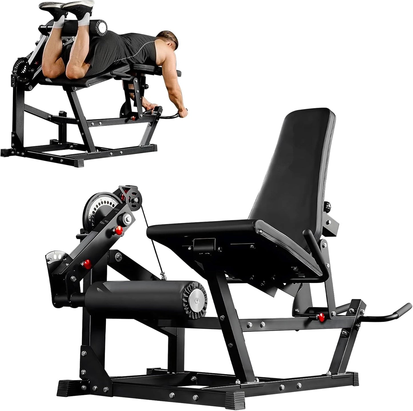 Leg Extension and Curl Machine, Seated Extension and Lying for Home Gym, Workout Equipment with Cable System
