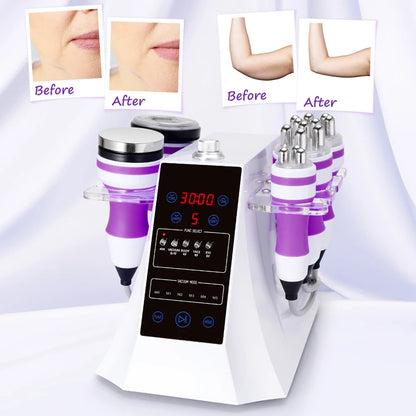 5 in 1 Ultrasonic 40K Cavitation Vacuum Fat Loss Body Shaping Machine Remove Wrinkle Refared Beauty Device Home Use Anti Celluli