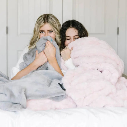 Minky Designs Ash Gray Minky Blanket – Ultra Soft Faux Fur Throw Blanket for Couch, Bed & Home – Fluffy, Warm & Luxurious – Posh