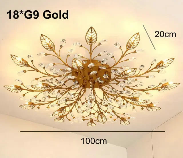 Modern Minimalist Crystal Ceiling Light Tree Branch American Style Creative Personality Living Room Designer Bedroom Bookstore