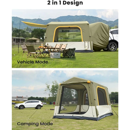 Inflatable SUV Tents for Camping, Pop Up Car Tent, Large SUV Tent Attachment for Camping, 2 in 1 Inflatable Tents Attach to Back
