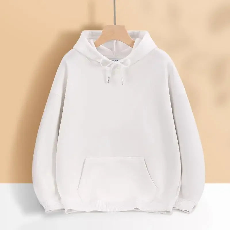400G Heavy-duty Velvet Autumn and Winter Hooded Sweater Multi-color Solid Color Simple and Thick Sports Hoodie for Men and Women