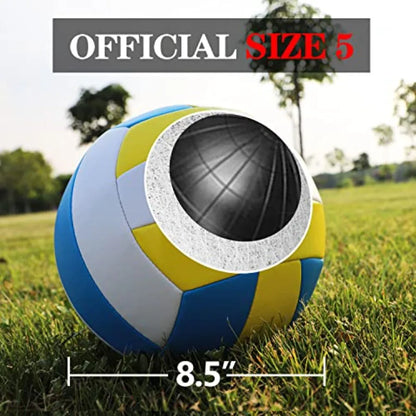 Volleyball Net Outdoor - Portable Volleyball Set for Backyard with Professional Volleyball Net Wrap Yarn Volleyball and Pump Bo