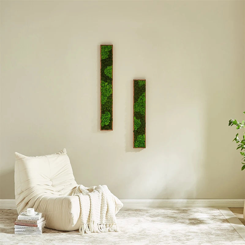 Wall Art,Moss Wall Decor,Rectangle Framed ,Home Decor,Decorations for Living Room,Room Decor Aesthetic,Natural Life Gifts