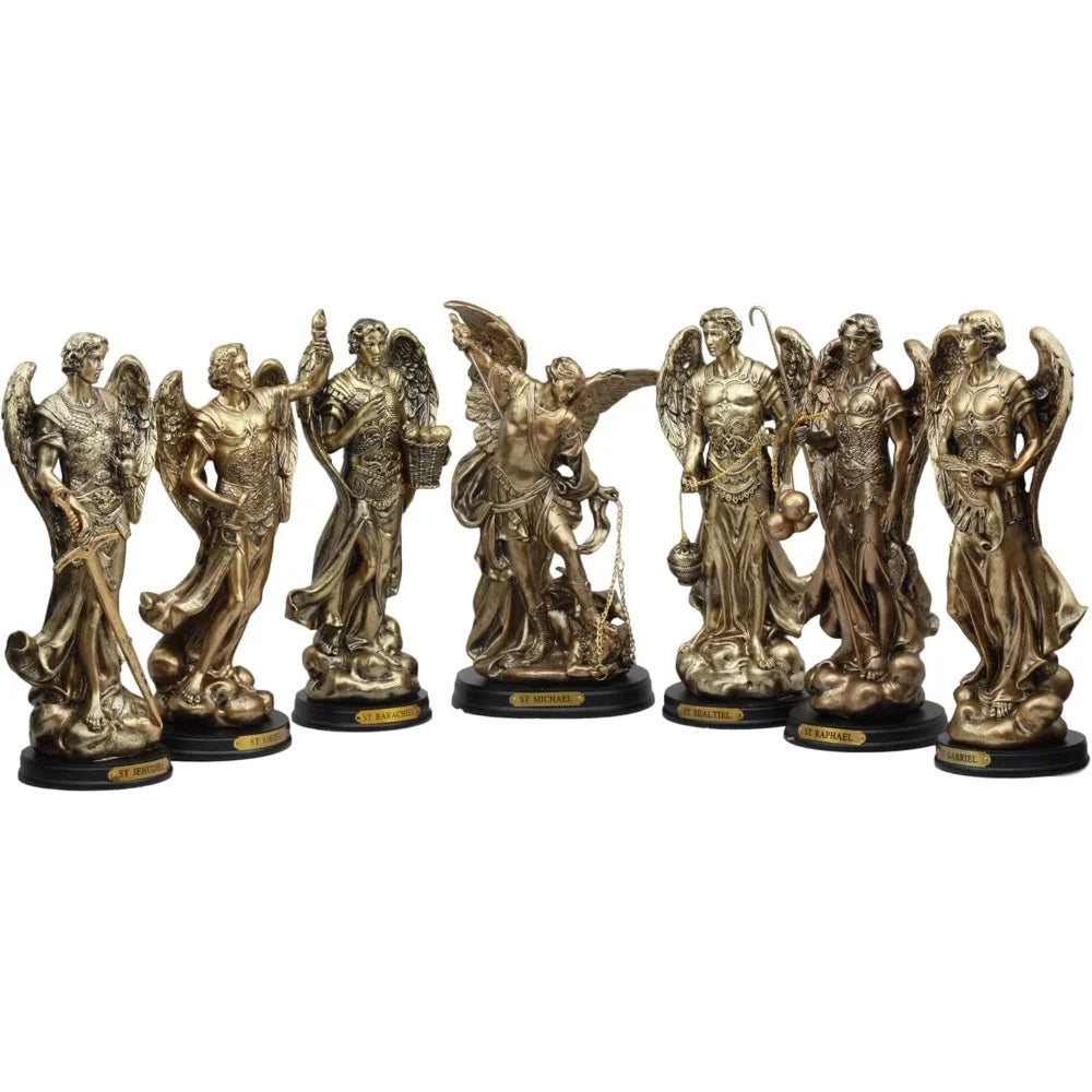 Ebros Byzantine Eastern Orthodox Catholic Church Archangel of The Angelic Council Statue 8 Tall Figurine with Brass Name Plate W