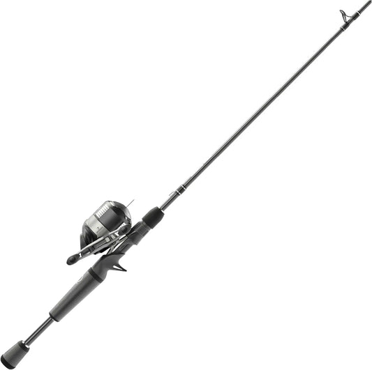 6-Foot 2-Piece Graphite Fishing Rod Combo with Spincast Reel, Pre-spooled Line, Medium Power for Bass and Catfish