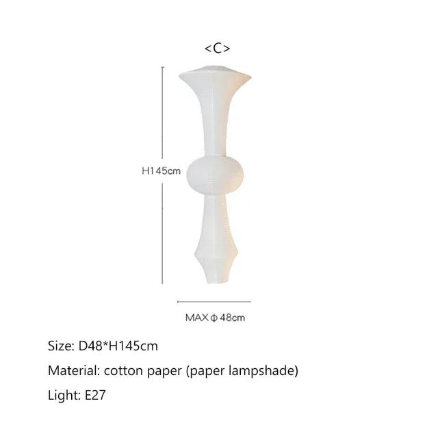 Janpanese Akari Rice Paper Lamp Modern Noguchi Yong Pendant Lamp Living Room Bedroom Corner Designer Light  Room Decor