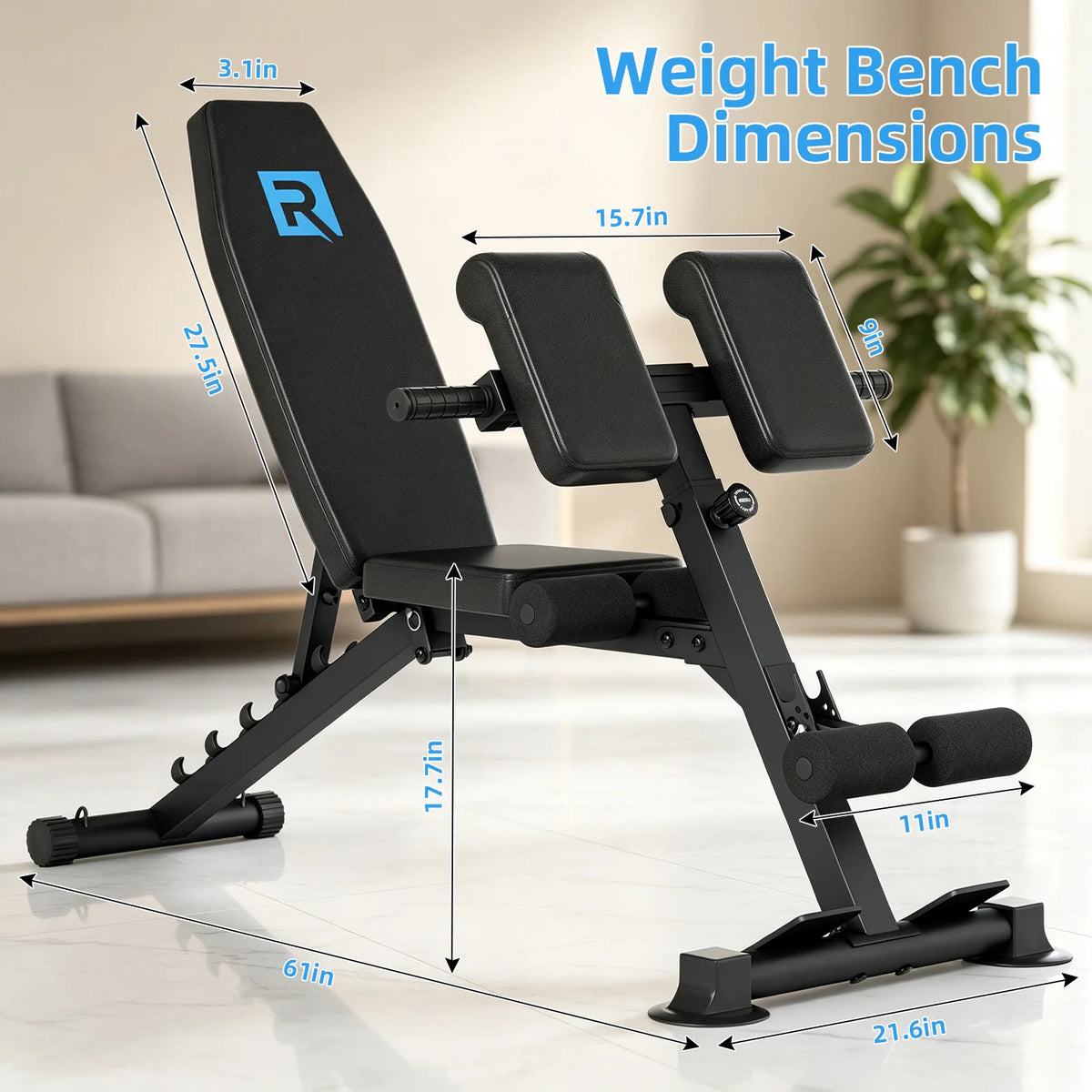Foldable Multifunctional Roman Chair, Hyperextension Bench for Home Core, Abdominal & Waist Strength Training