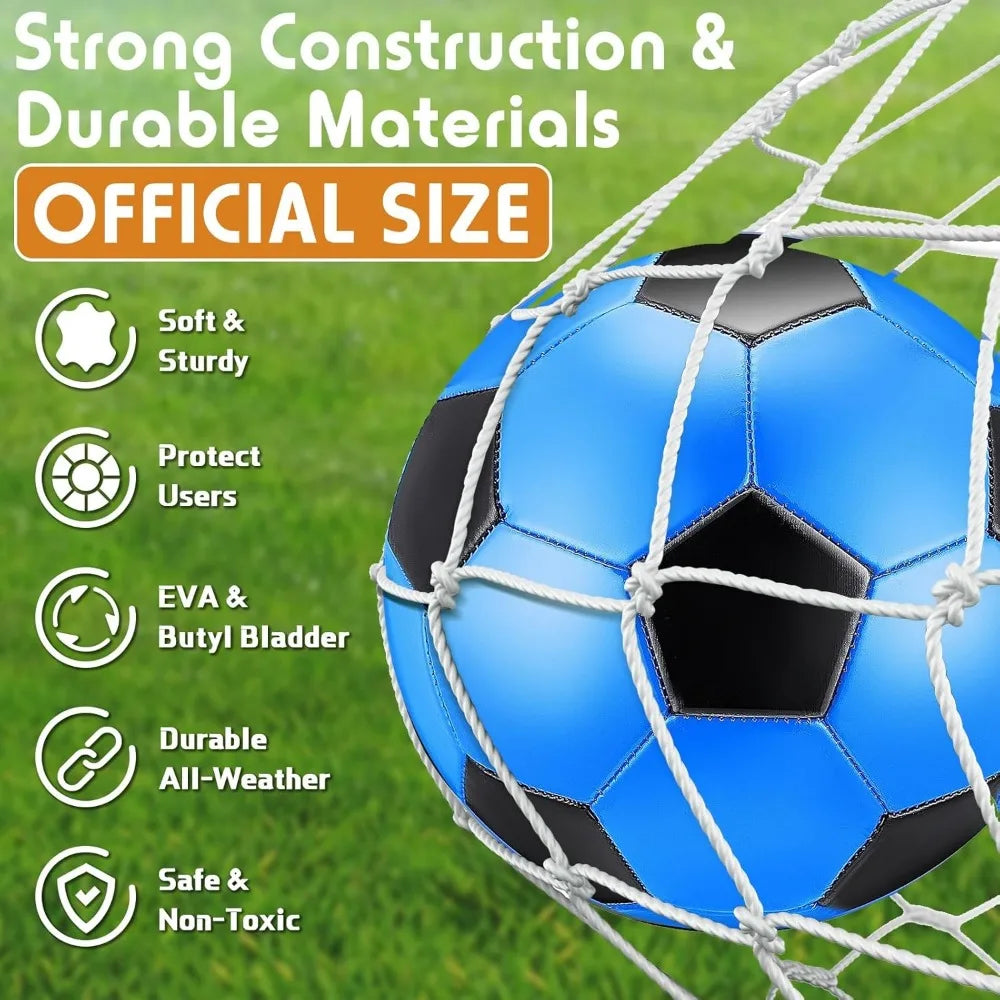 Bulk Pack of 12 Size 4 Soccer Balls with Pump, Soft Football for Outdoor Indoor Sports, Ideal for Training and Practice