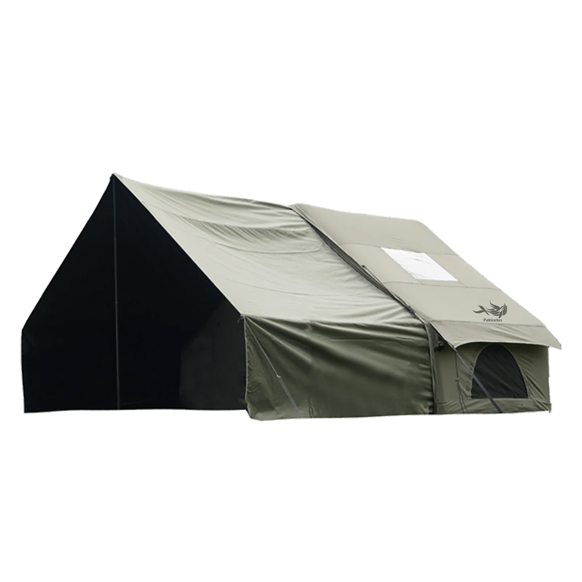 PAKICETUS Inflatable Camping Tent with Extended Sun Canopy Double Room Spacious Space for 4-6 Persons Windproof UV Protection Lightweight Portable All Weather Tent for Outdoor Hiking Family Vacation Trip