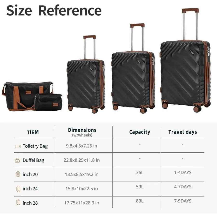 5-Piece Hard Shell Expandable Luggage Set, Airline Approved Carry-On