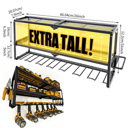 Power Tool Storage Rack Wall-mounted Hardware Screwdriver Wrench Drill Heavy Duty Thicken Shelf for Workshop Metal Tool