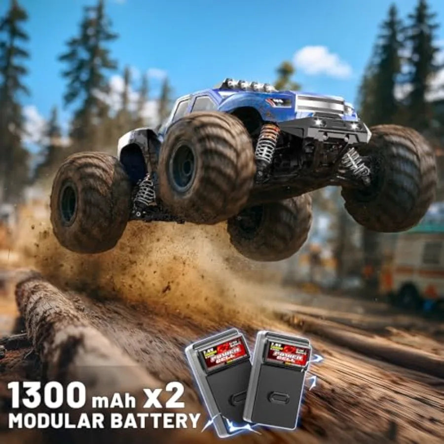 RC Cars 1:14 All Terrain Off-Road RC Truck, 4WD Fast Remote Control Car 40 KM/H, 4X4 Waterproof Monster Truck with 2×1300mAh Ba