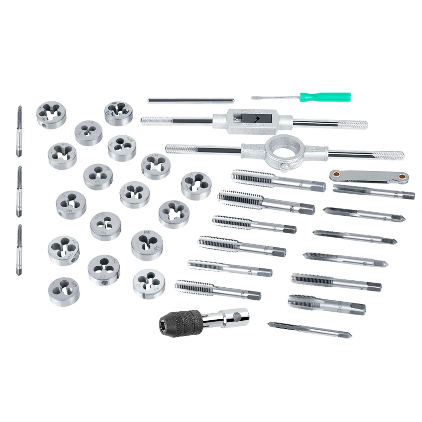 M3- Screw Nut Tap and Die Set with Wrenches and Thread Gauge Heavy Duty Hand Tools Tap and Die Set