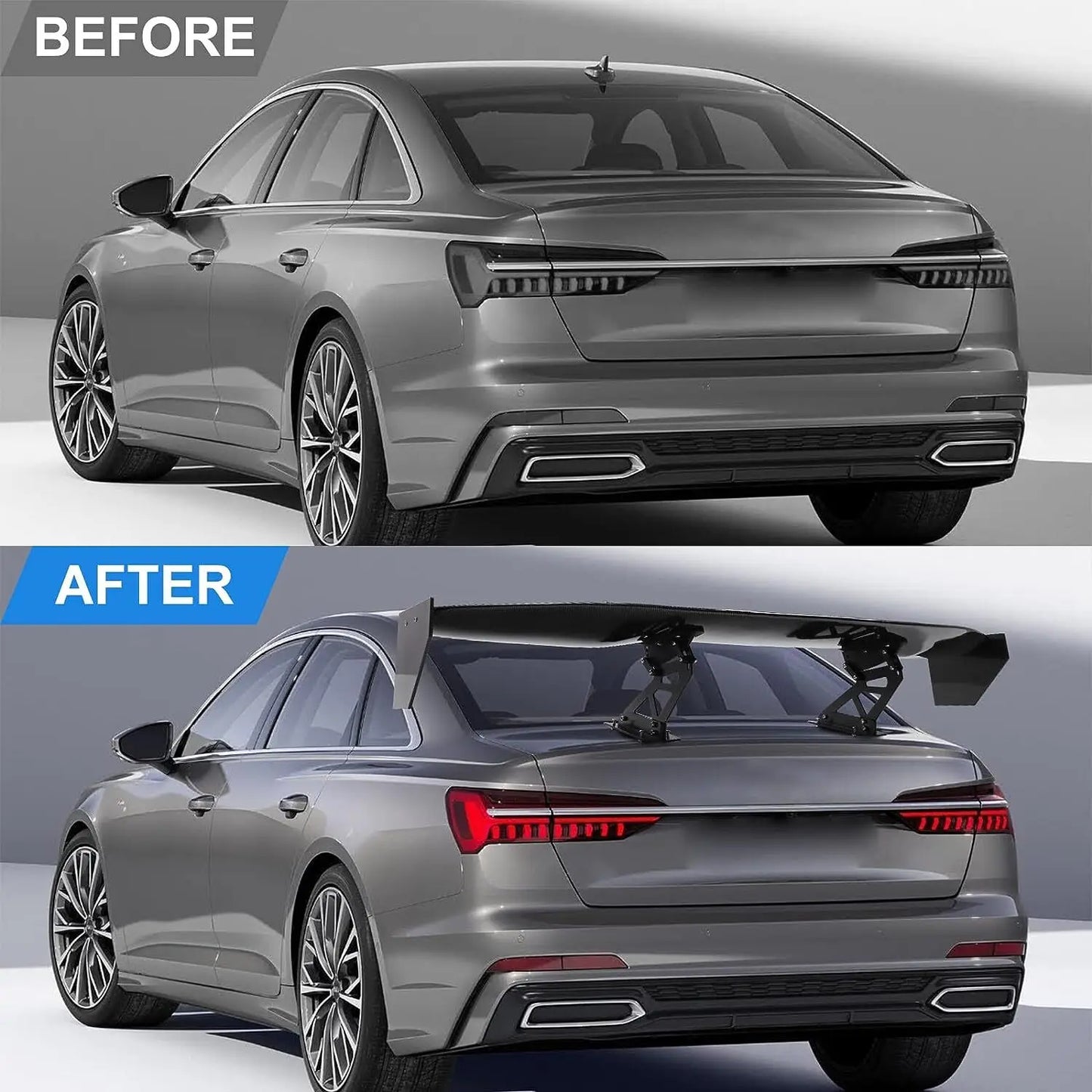 UNIVERSAL 57" WING DRAGON-2 STYLE GT TRUNK ADJUSTABLE SPOILER WING Carbon Fiber