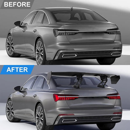 UNIVERSAL 57" WING DRAGON-2 STYLE GT TRUNK ADJUSTABLE SPOILER WING Carbon Fiber