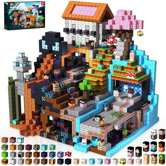Magnetic Building Blocks Set - 300 Pieces, STEM Toys for Kids, Montessori Sensory Gifts for Ages 3-10