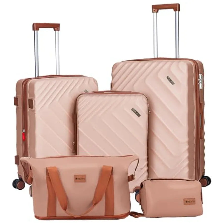 5-Piece Hard Shell Expandable Luggage Set, Airline Approved Carry-On