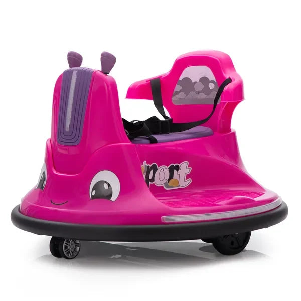 12V Remote Control Bumper Car for Kids, LED Lights, Music, 360° Rotate, Ride-On Toy, 3-8 Years Old