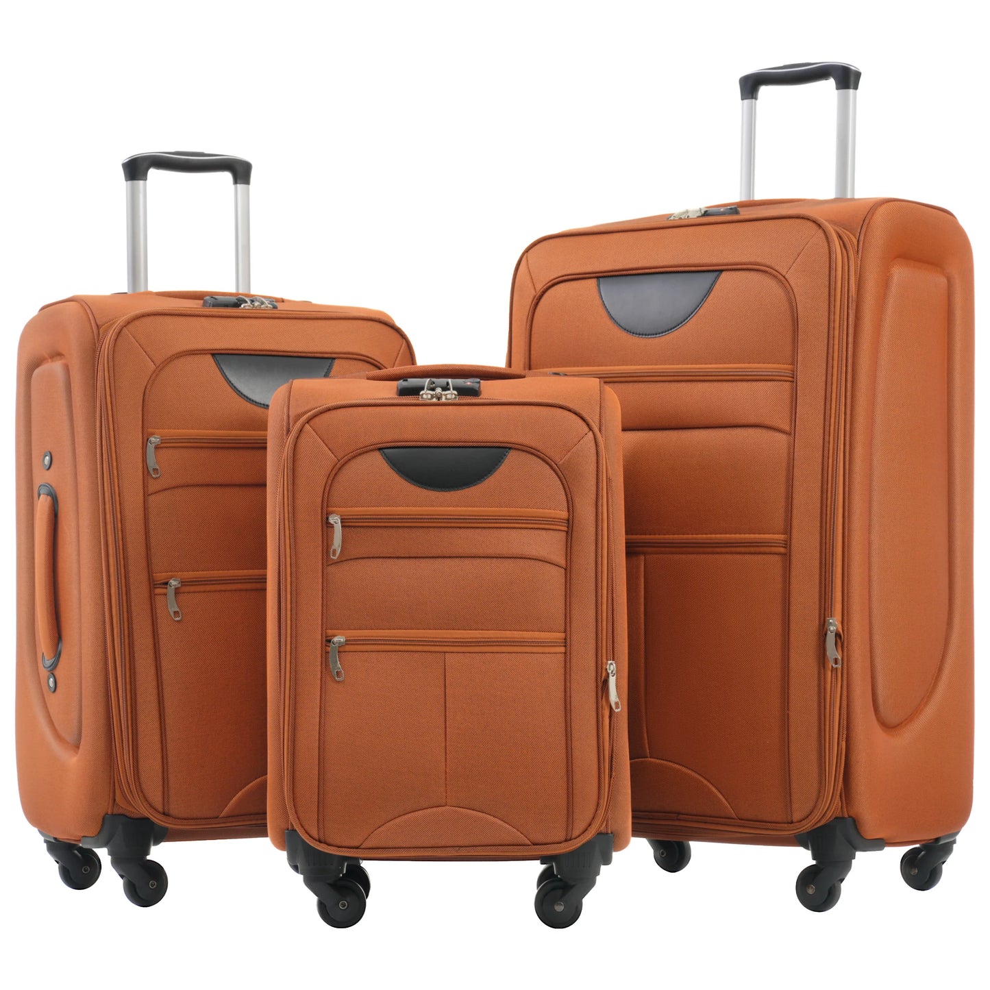 Softside Luggage Expandable 3 Piece Set Suitcase Upright Spinner Softshell Lightweight Luggage Travel Set