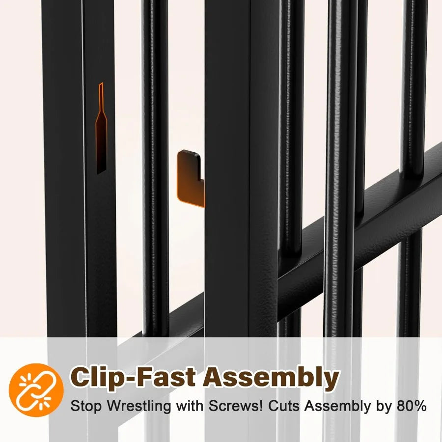 42 Inch Heavy Duty Dog Crate for Large and Medium Dogs with Self-Locking Latch Escape-Proof Steel Kennel Indoor XL Large Double