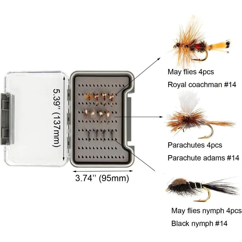 Complete Fly Fishing Starter Kit with Rod, Reel, 12 Flies & Travel Case for Trout Panfish