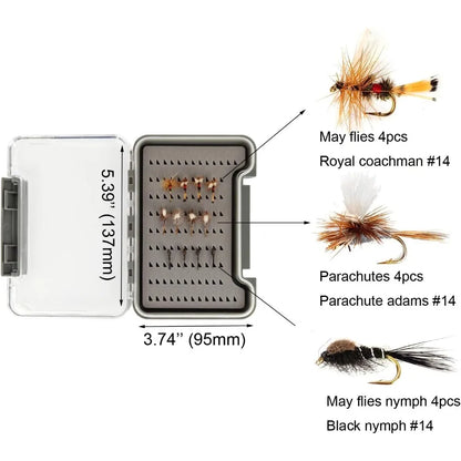 Complete Fly Fishing Starter Kit with Rod, Reel, 12 Flies & Travel Case for Trout Panfish