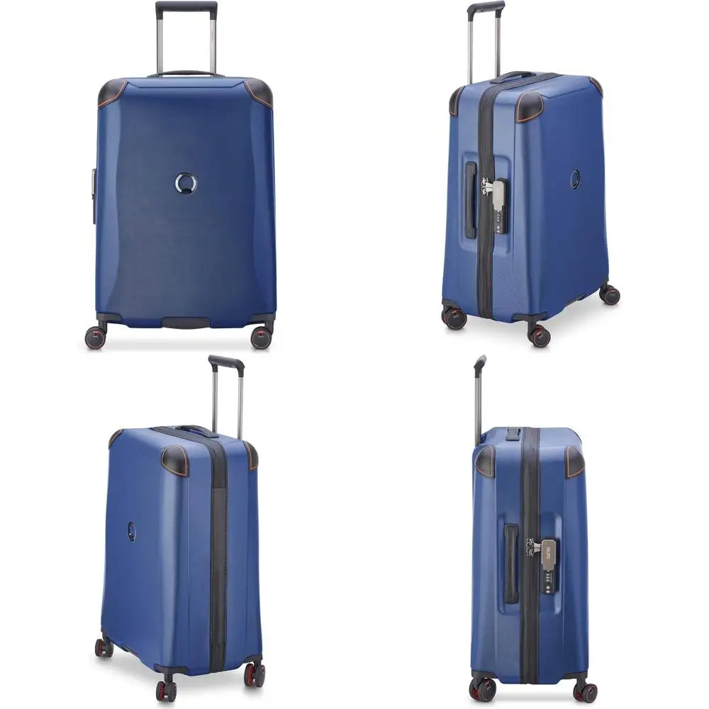 paris cactus pattern hardshell spinner luggage, navy, medium 24 inch