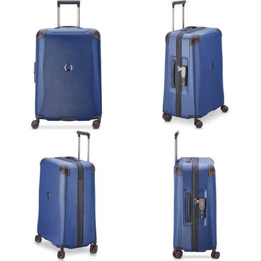 paris cactus pattern hardshell spinner luggage, navy, medium 24 inch