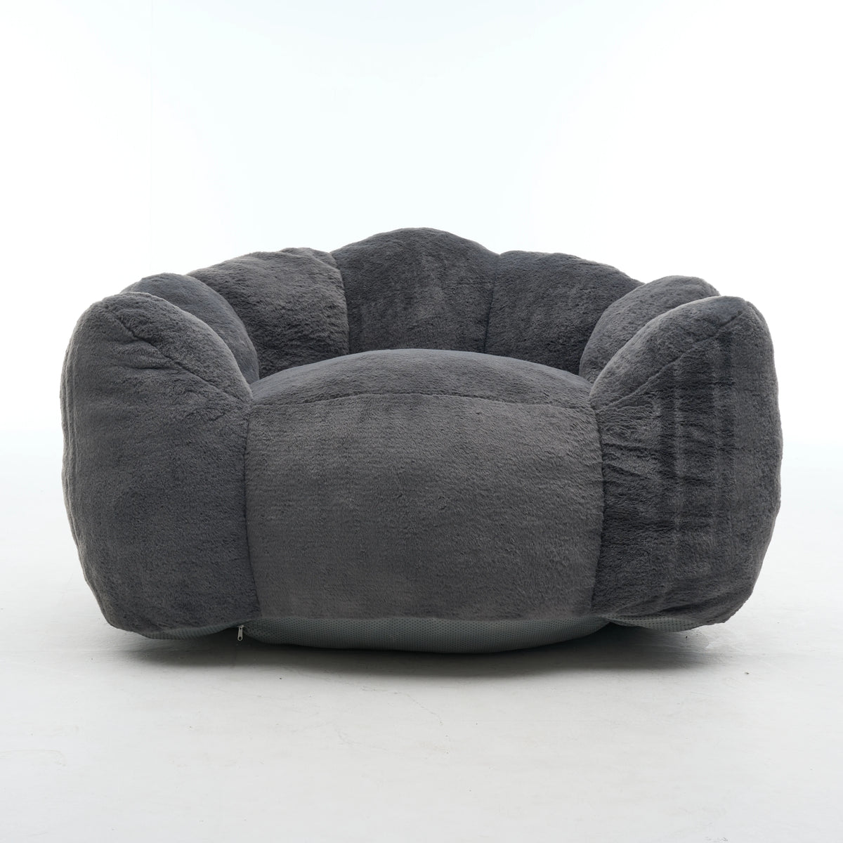 Large Petal Cloud Lounge Chair, Artificial Rabbit Velvet Lazy Sofa, Cozy Wrap-Arm Single Seat for Bedroom, Living Room & Gaming