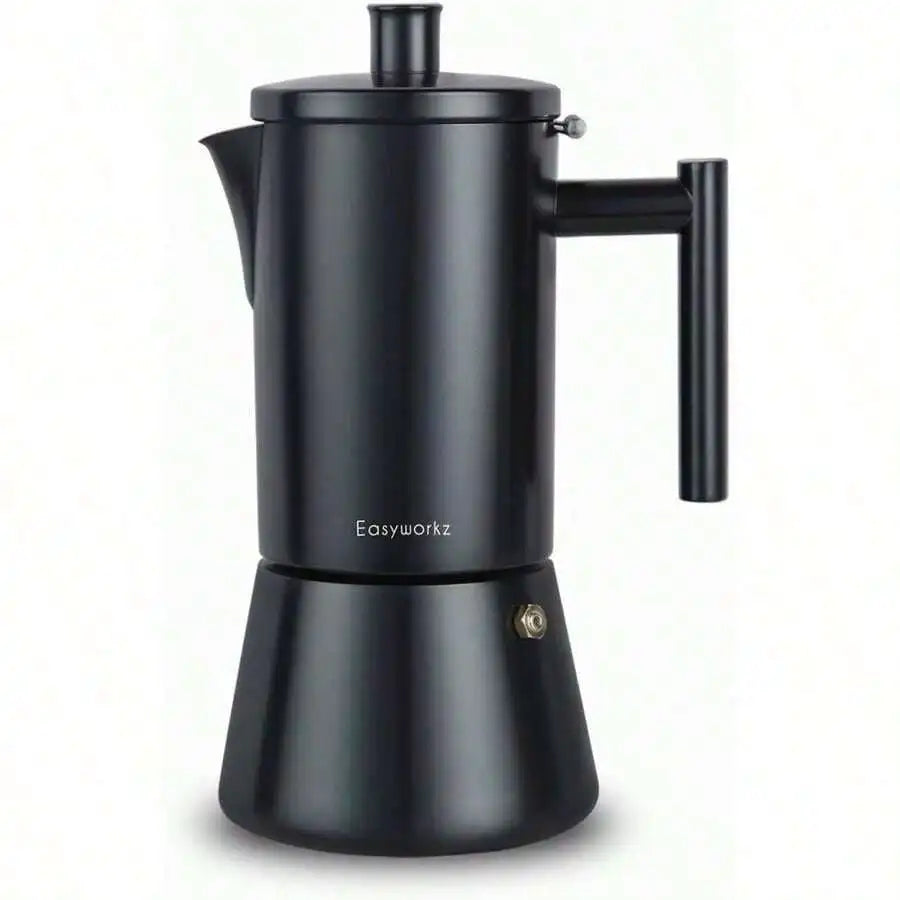 Diego Stovetop Espresso Maker Stainless Steel Italian Coffee Machine Maker 12Cup 17.5 Oz Moka Pot Induction Espresso Pot - Matte