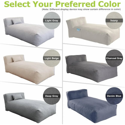 Outdoor Bean Bed Chair Sun Lounger, Outdoor Couch Sofa for Patio & Pool, Foam Filling Day Bed Furniture, Comfy Lazy Sofa for Out