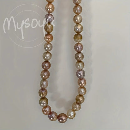 MYSOYA 10-12mm Classic Pink Purple Edison Freshwater Pearls With Gift Box Perfect Gift For Wedding Birthday Christmas New Year