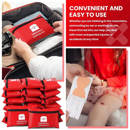 1740 Pcs Small First Aid Kits Bulk Mini Travel Size Emergency Individual Zipper Pouch Self Care Package Supplies for Homeless Tr