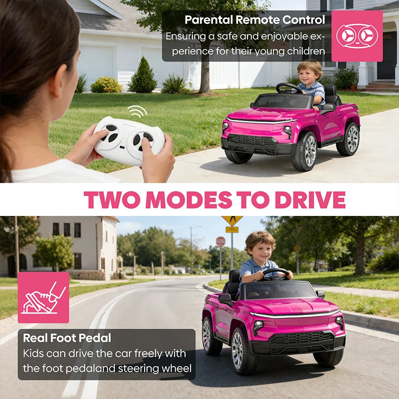 24V Ride-On Car for Kids, Electric Truck with Parent Remote Control,Soft Start, 3 Speeds, Music Player & Seat Belts