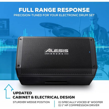 8 MK2-2000W Drum Amp Speaker for Electric Drum Set with Bluetooth, 8" Woofer, HPF EQ and Ground-Lift Switch