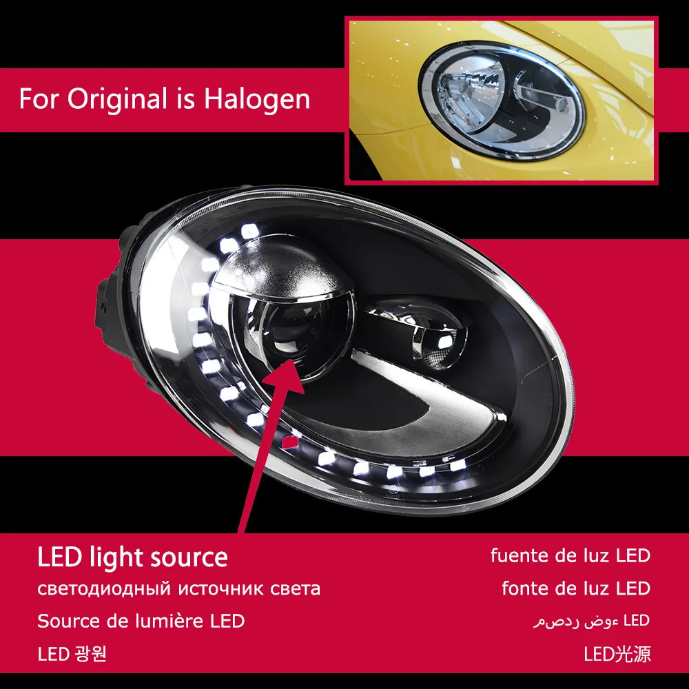 AKD Car Styling for VW Beetle Headlights 2013-2017 Beetle LED Headlight DRL Hid Head Lamp Bi Xenon Beam Automotive Accessories