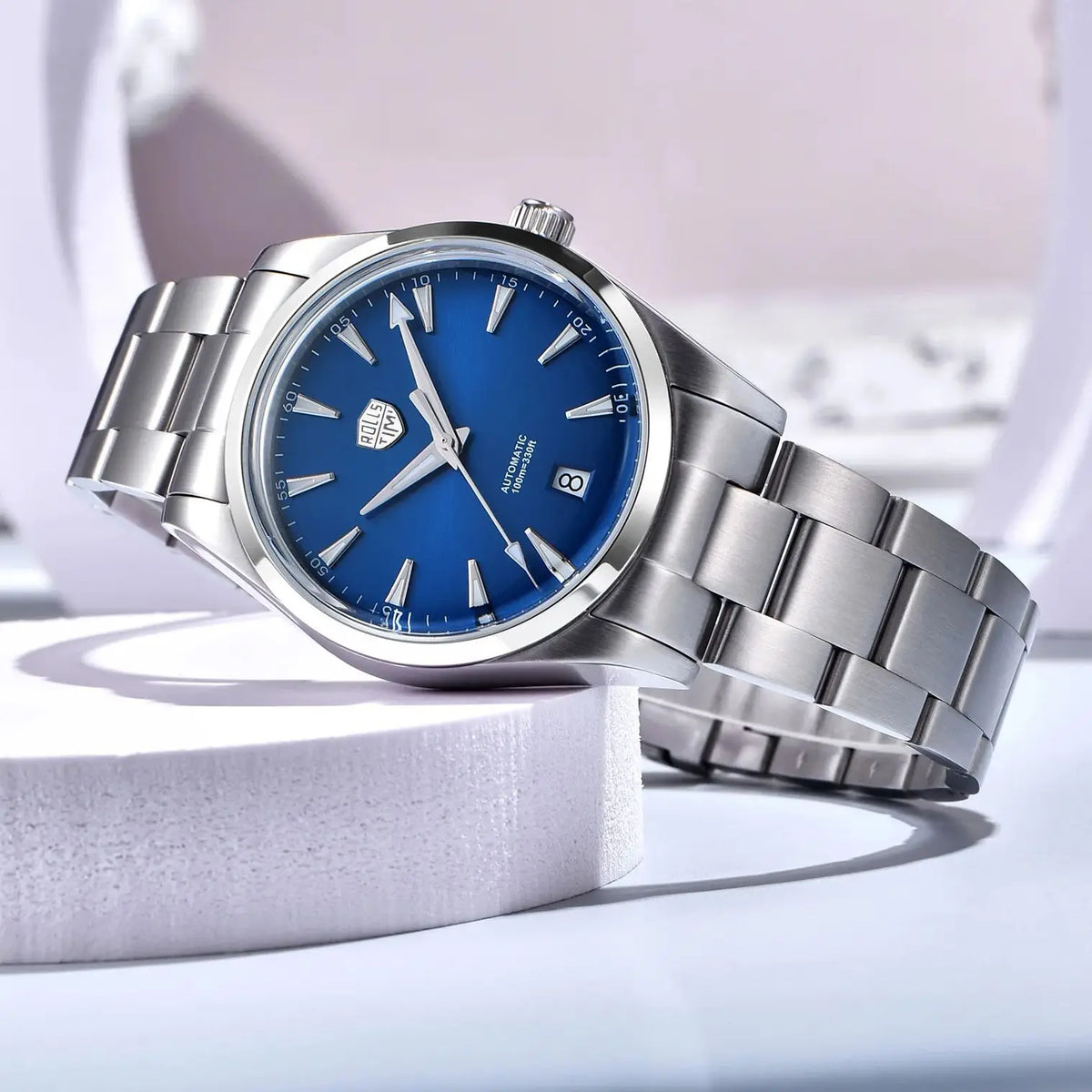 2025 New Rollstimi Men's Watches Luxury Automatic Watch For Men AR Sapphire crystal 100M Waterproof Mechanical Wristwatch Men
