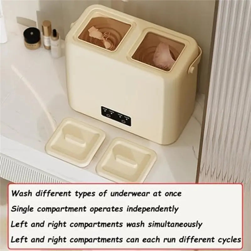 ABWM-Portable Washing Machine 3L Twin Chamber Washing Cup For Small Households US Plug