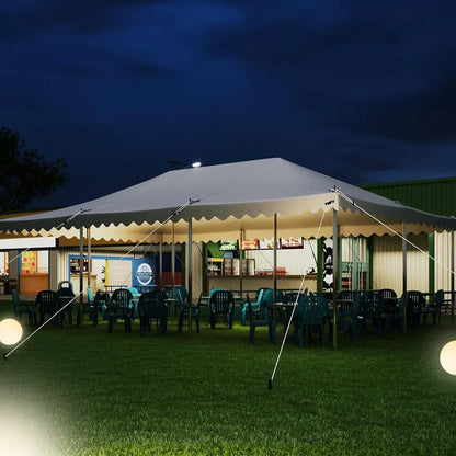 20x40 Party Tent Heavy Duty Waterproof | Large Wedding Tent for 120 People, Fire Retardant PVC Canopy with 3 Reinforced Poles,