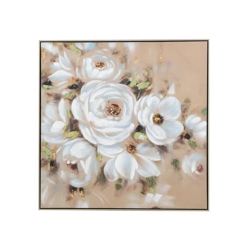 36x36 Square Framed Wall Art - Flower Canvas Print for Home Decor in Living Room, Kitchen, Foyer, Office