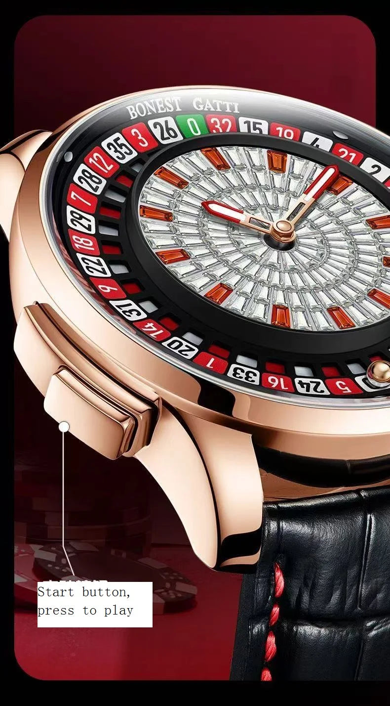 BONEST GATTI BONEST GATTI Rotating Dial Men's Watch Is An Automatic Mechanical Watch With A Rotating Dial