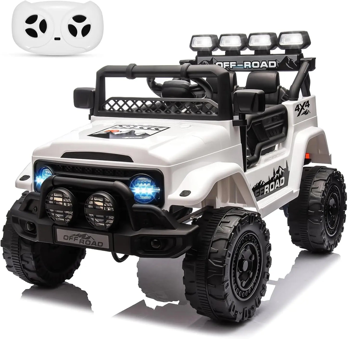 12V Kids Ride on Truck with Parent Remote Control, Electric Ride on Toy Car for Ages 3–8, 5 MPH Safe Speed,Music & Stories